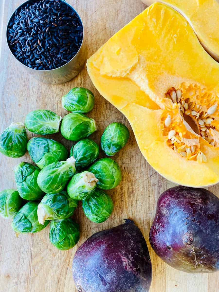 Beet, Brussels sprouts, and butternut squash - oh my!