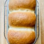 Milk bread loaf in baking pan