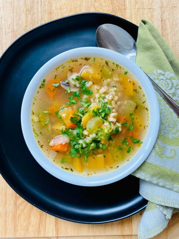 Vegetable Soup with Barley.