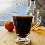 Mug of carajillo Spanish coffee.