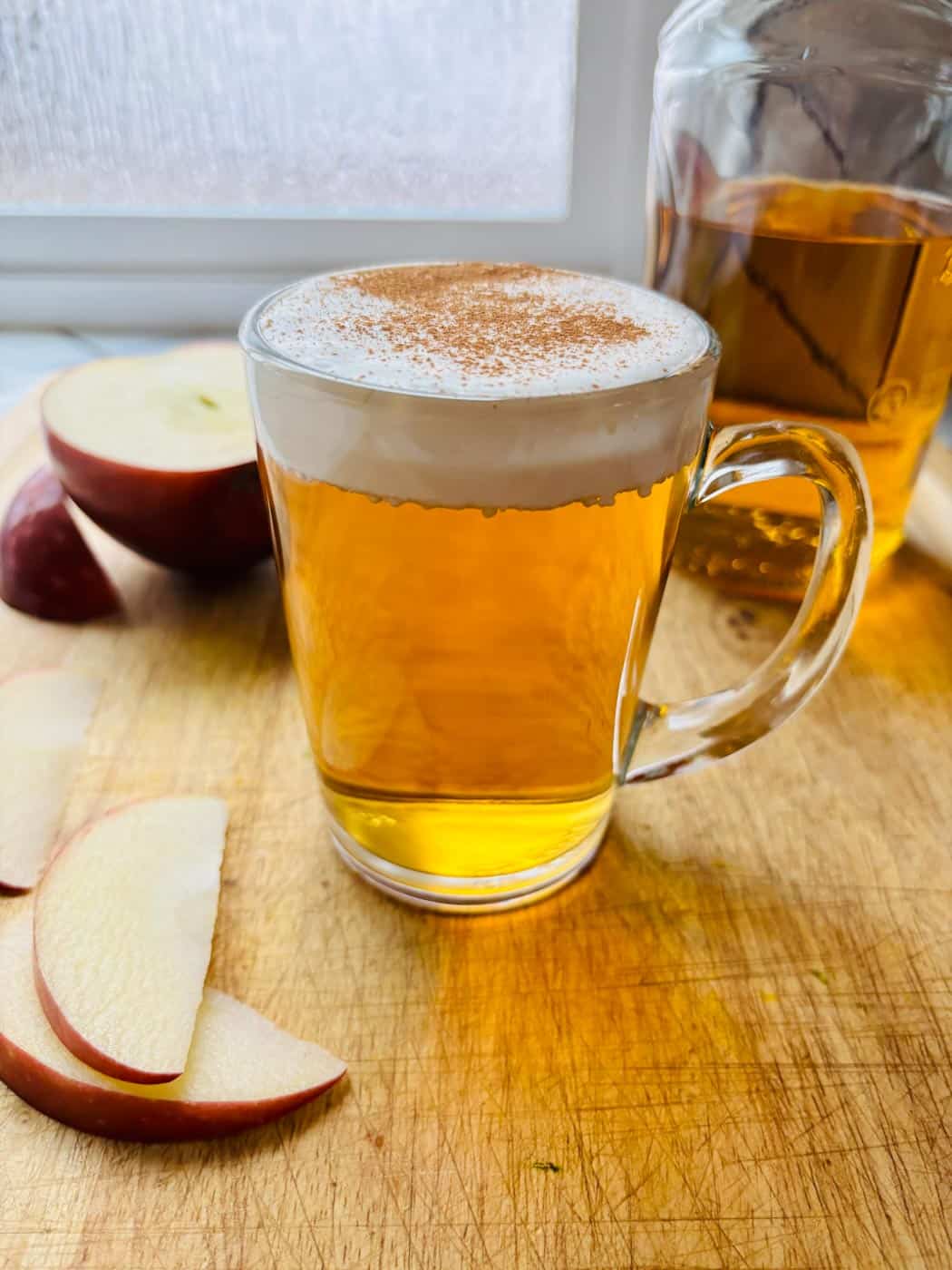 Hot apple cider with bourbon.
