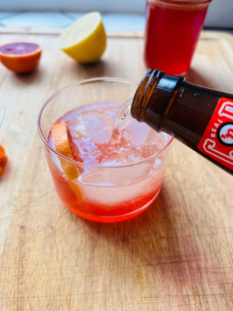 Topping it off with ginger beer!