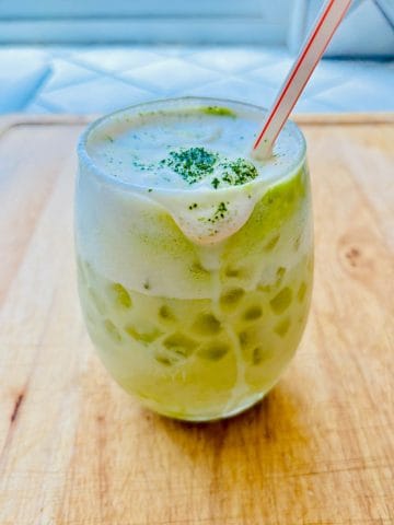 Iced matcha latte.