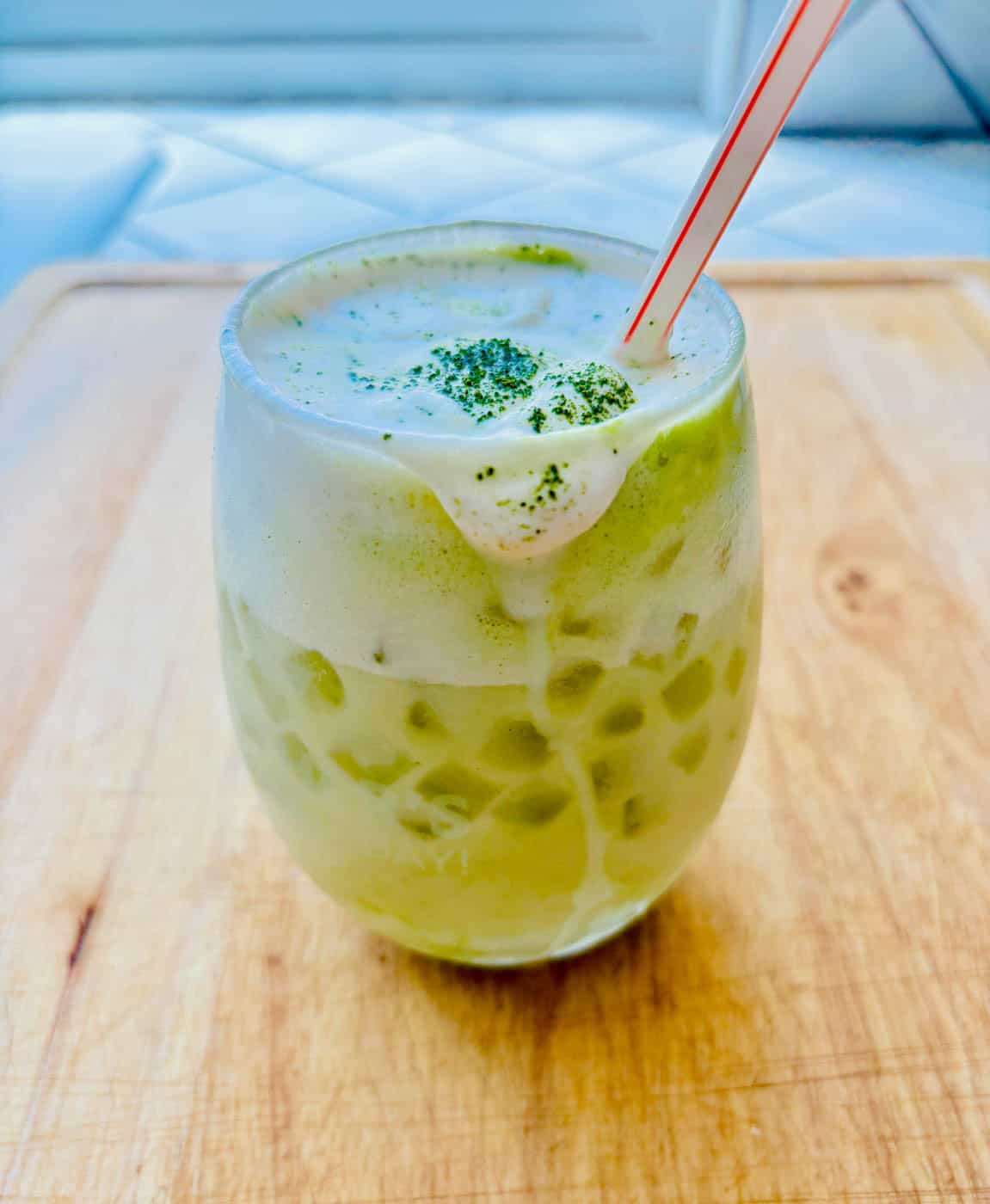 Iced matcha latte.