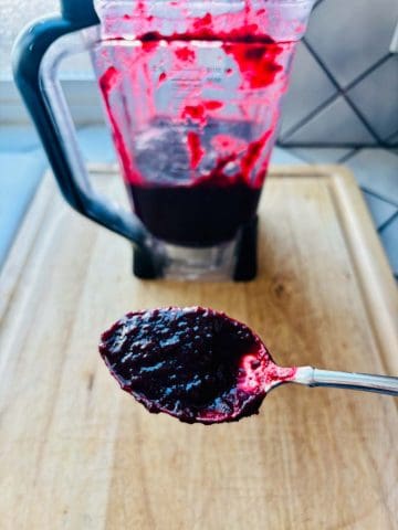 Spoon of chamoy recipe.