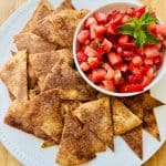 Cinnamon chips with fruit salsa.