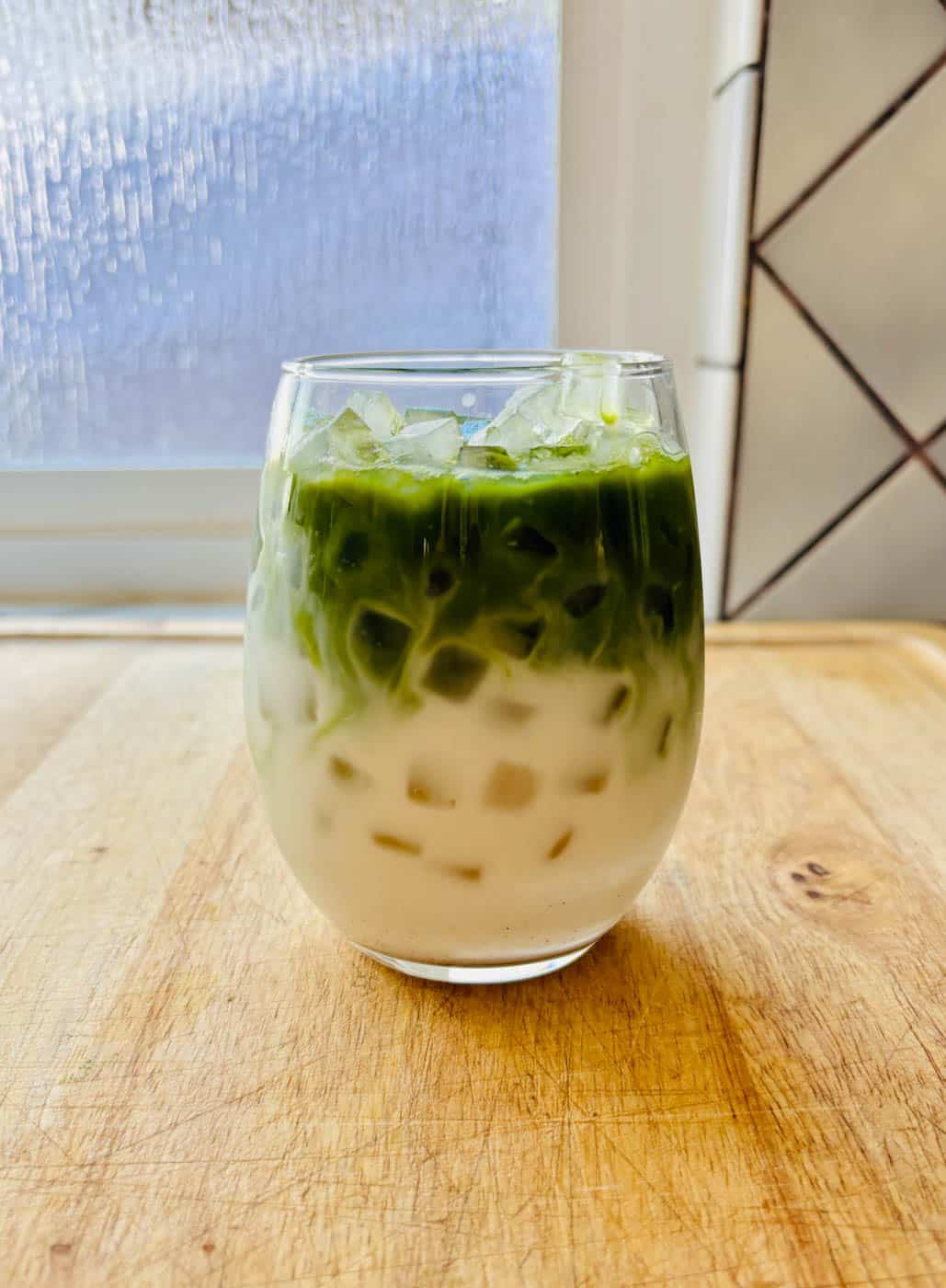 Iced matcha horchata.