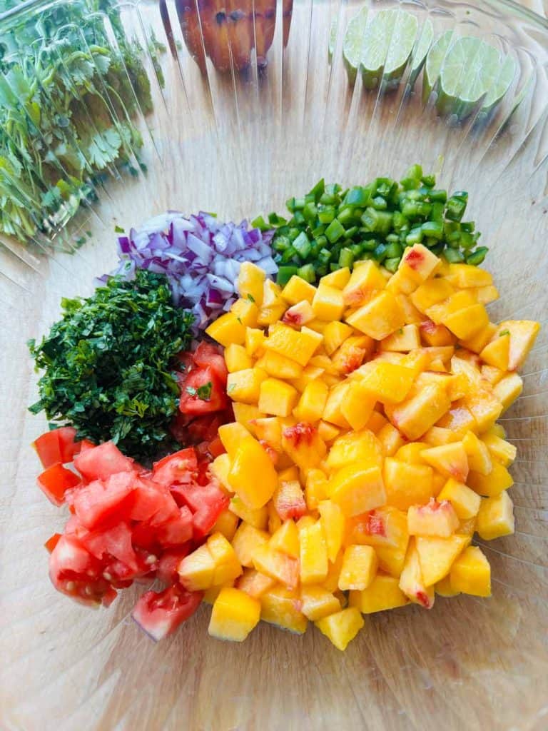 Chopped ingredients in a bowl.